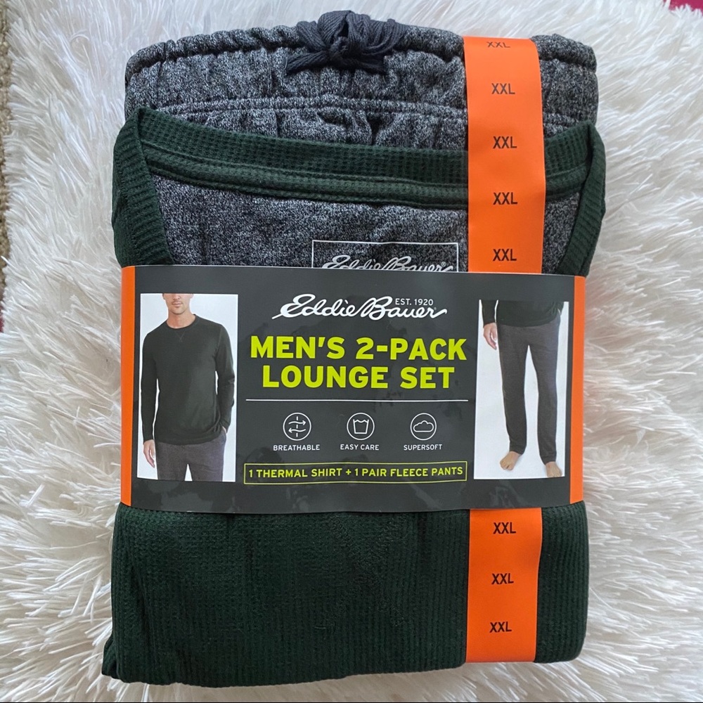 NWT Eddie Bauer 2-PACK Lounge Set Fleece Pants Top